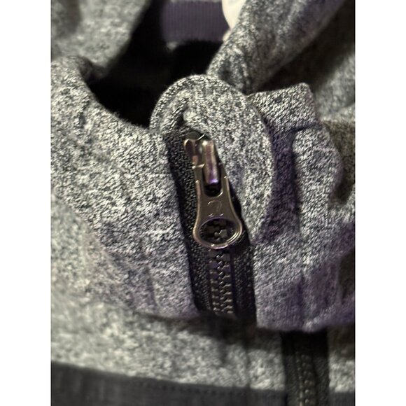 Lululemon Stretch Cotton Cropped Full-Zip Track Hoodie Jacket Grey Black 8 - Picture 4 of 8